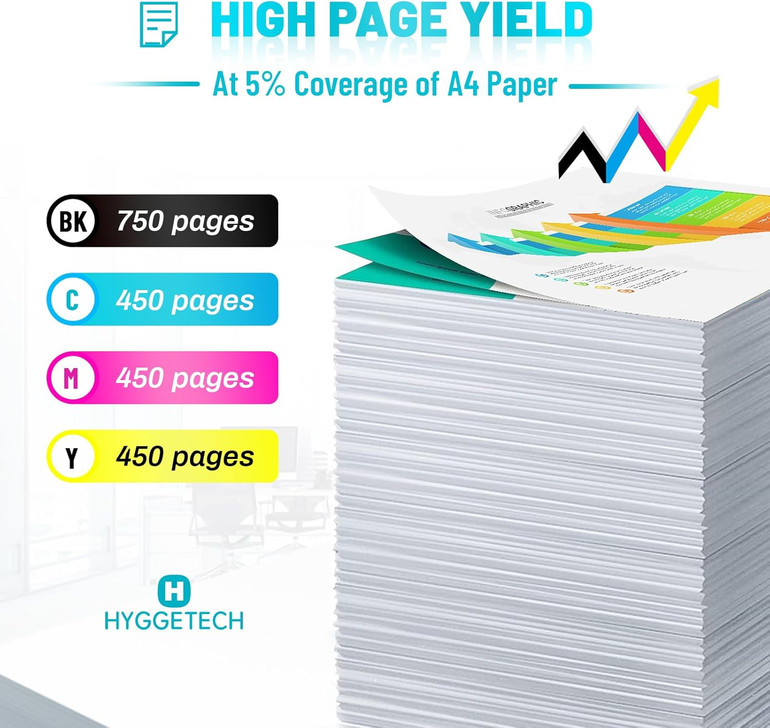 62XL Ink Cartridge for HP 62XL Ink Cartridge Black and Colour HP Ink 62 Compatible for HP Envy 5540 5542 5640 5642 5643 5644 5646 5660 5665 7640 7645 8000 8005 Officejet 200 250 258 (Black, Tri-Color) - 65Xl-11 image number 5