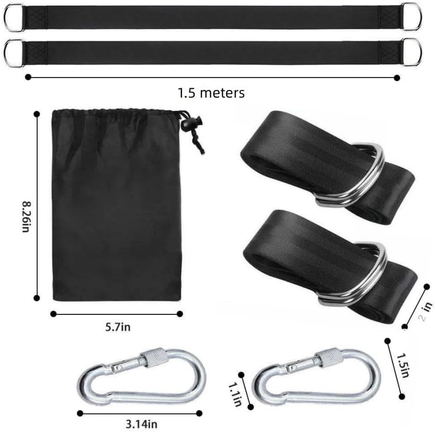 FUNNTY the Tree Swing Suspension Sling Kit Holds 2,000 Pounds. Features a 5-Foot Super-Long Sling with a Safer Lock, and Comes with a Carrying Bag for Easy and Quick Installation image number 3