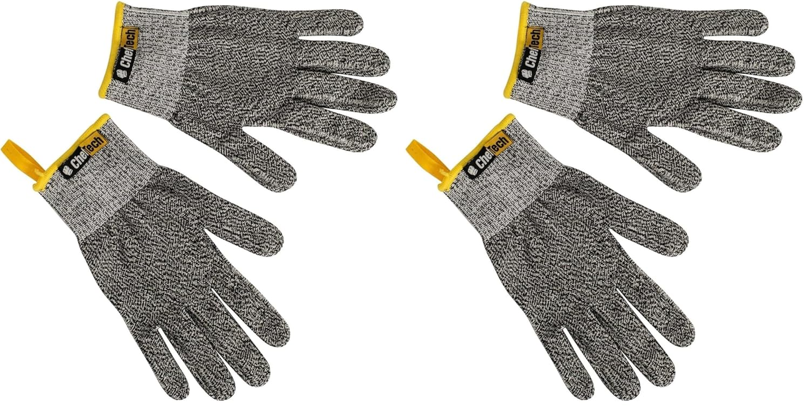 Cheftech Cut Resistant Glove, 1 Pair, Grey & Yellow