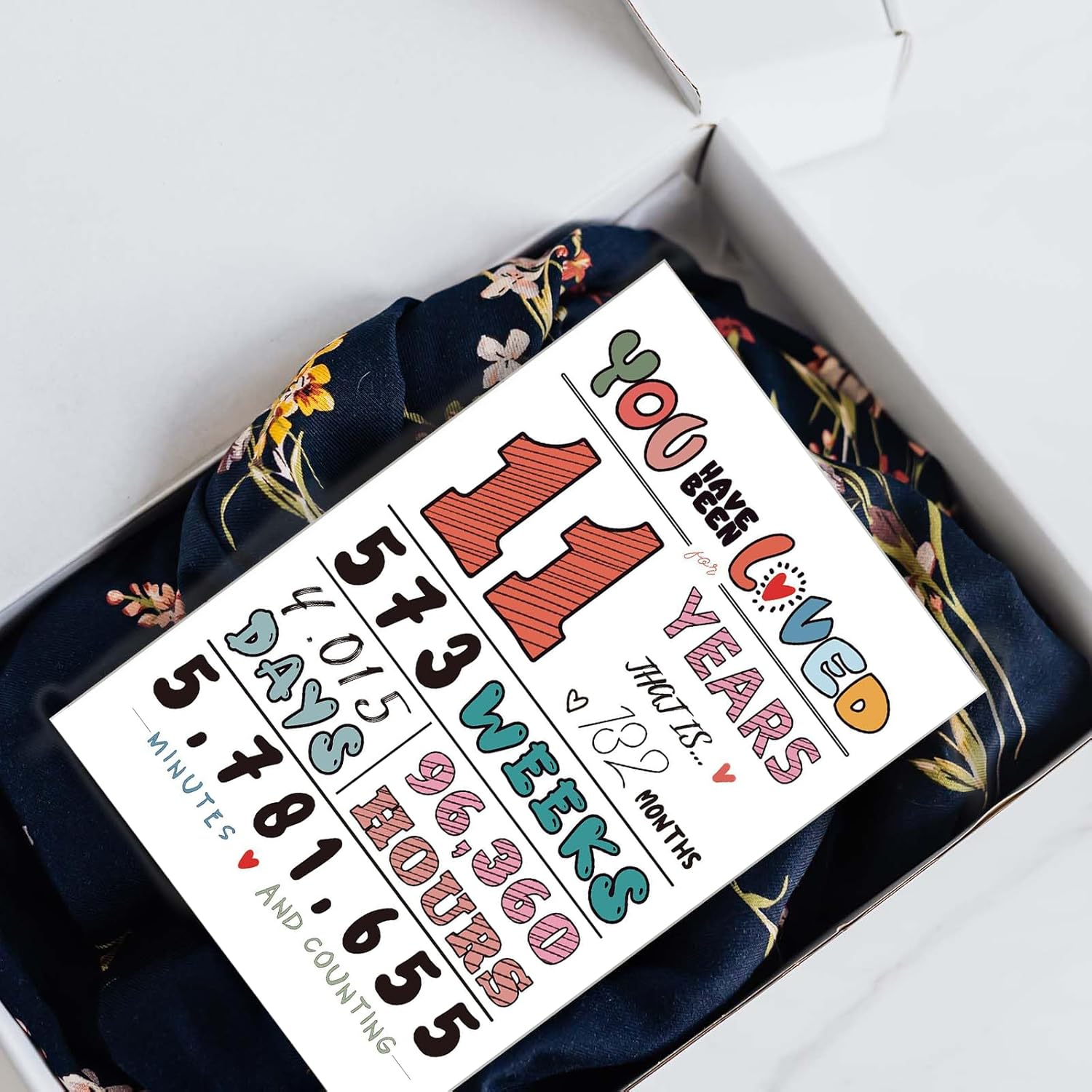 AIQIUQIU 11Th Birthday Card for Boys Girls, Funny Greeting Card with Several Important Time (Years/Months/Weeks/Days/Hours/Minutes), Party Decor Supply Ideas Birthday Gifts for Him or Her image number 6