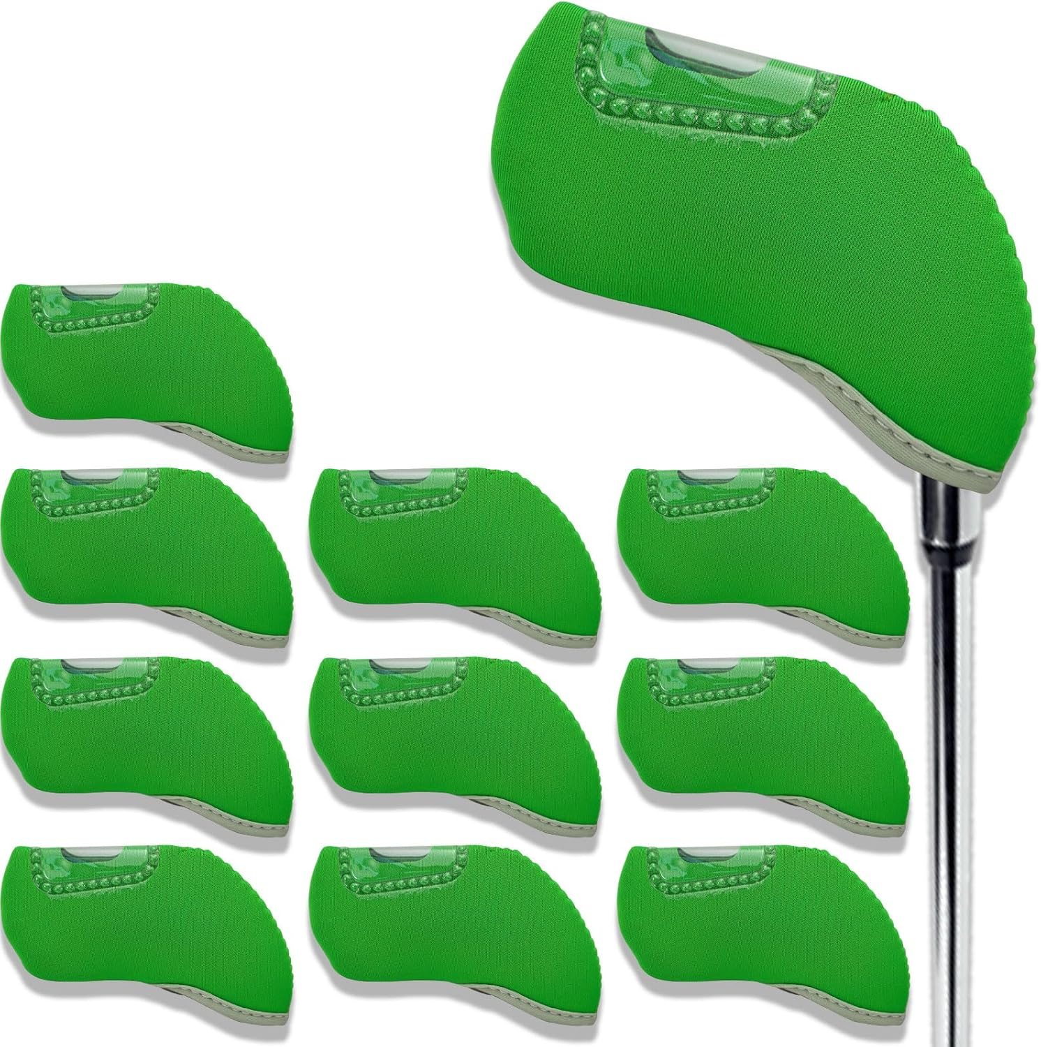 10Pcs Golf Covers Golf Wedge Headcovers Golf Club with See through Window Clear Visible Head Covers Golf Accessories for Putters, Golf Beginner, Women Men