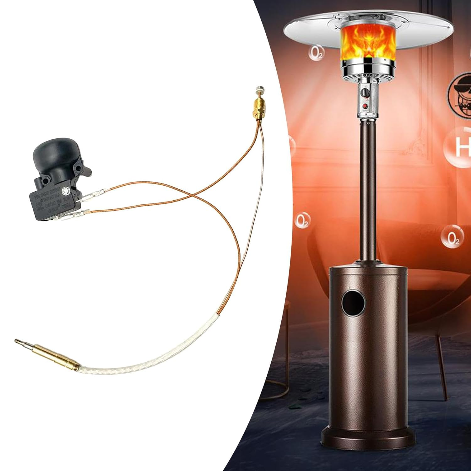 STARTIST Thermocouple Tilt Switch,Patio Heater Replacement Parts, 13.8" Length Wire, Repair,Thermocoupler Dump Switch image number 3