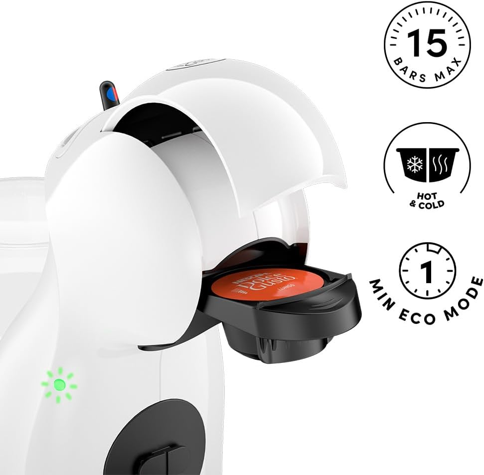 NESCAF&Eacute; DOLCE GUSTO De'Longhi Piccolo XS EDG210.WB Coffee Maker for Capsules, Espresso, Cappuccino and More, EDG210.WB, 0.8 L, Black and White image number 3