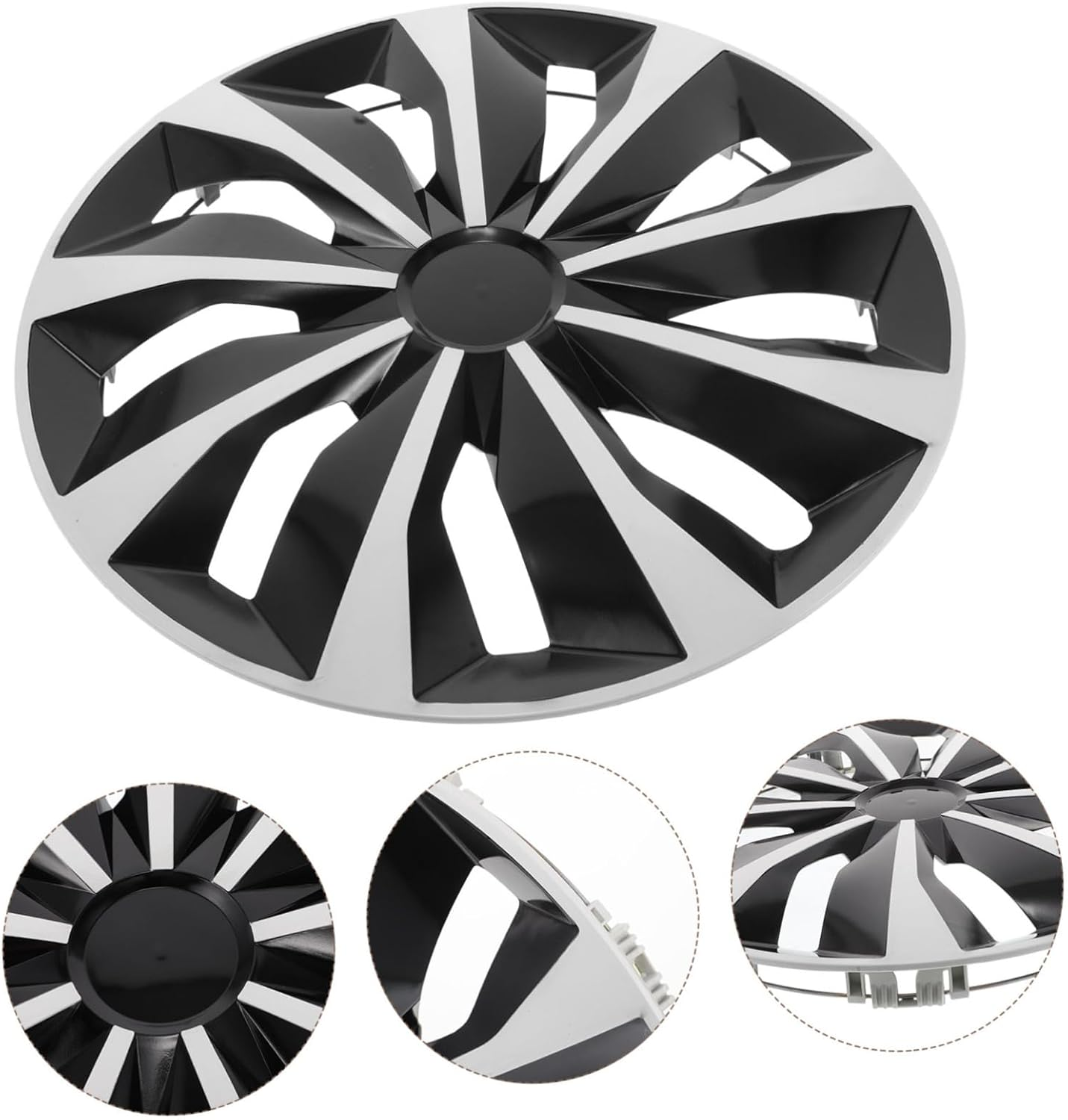 15-Inch White Universal Car Wheel Hubcap Cover Steel Rim Center Hub Cap Decorative Tire Cover for Automotive Wheel Hub image number 4