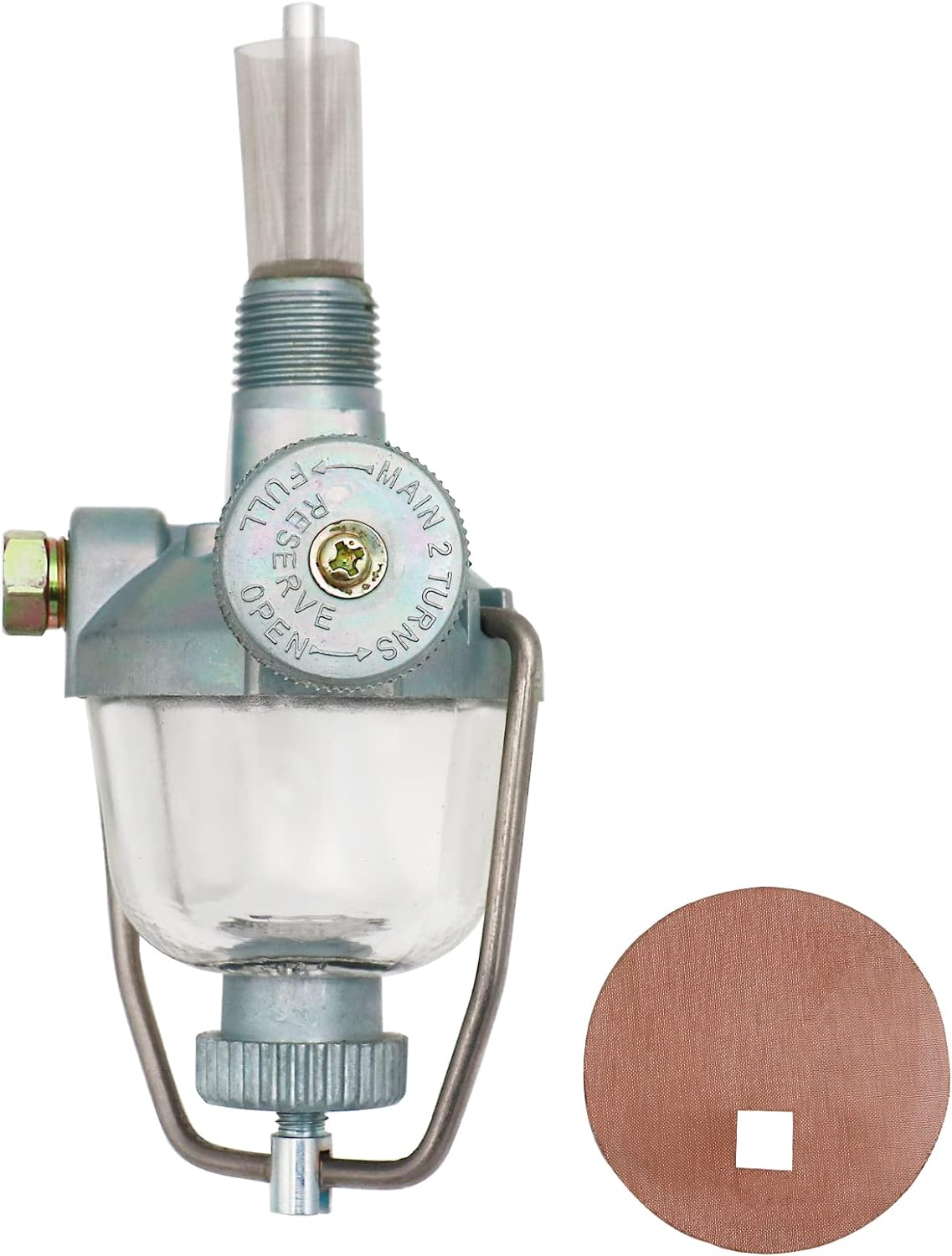 THUNDERMINGO Fuel Sediment Bowl 2NAA9155B Assembly for Ford Tractor 8N 9N 2N Fuel Sediment Bowl Glass NAA Jubilee Tractor Massey Ferguson TE20 TO20 TO30 TO35 MF35 MF50 Replacement 180141M91 2N9155B image number 1