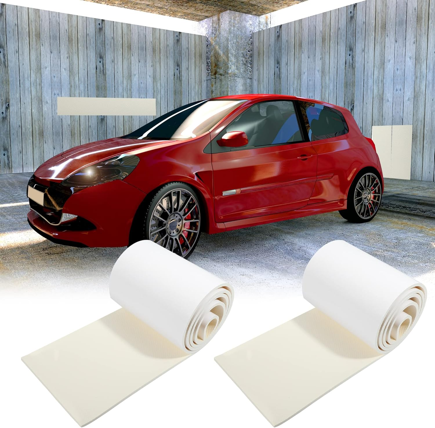 X AUTOHAUX 2000X200X6.5Mm 2Pcs Car Garage Wall Guard Door Bumper Universal Protector anti Collision Waterproof White image number 4