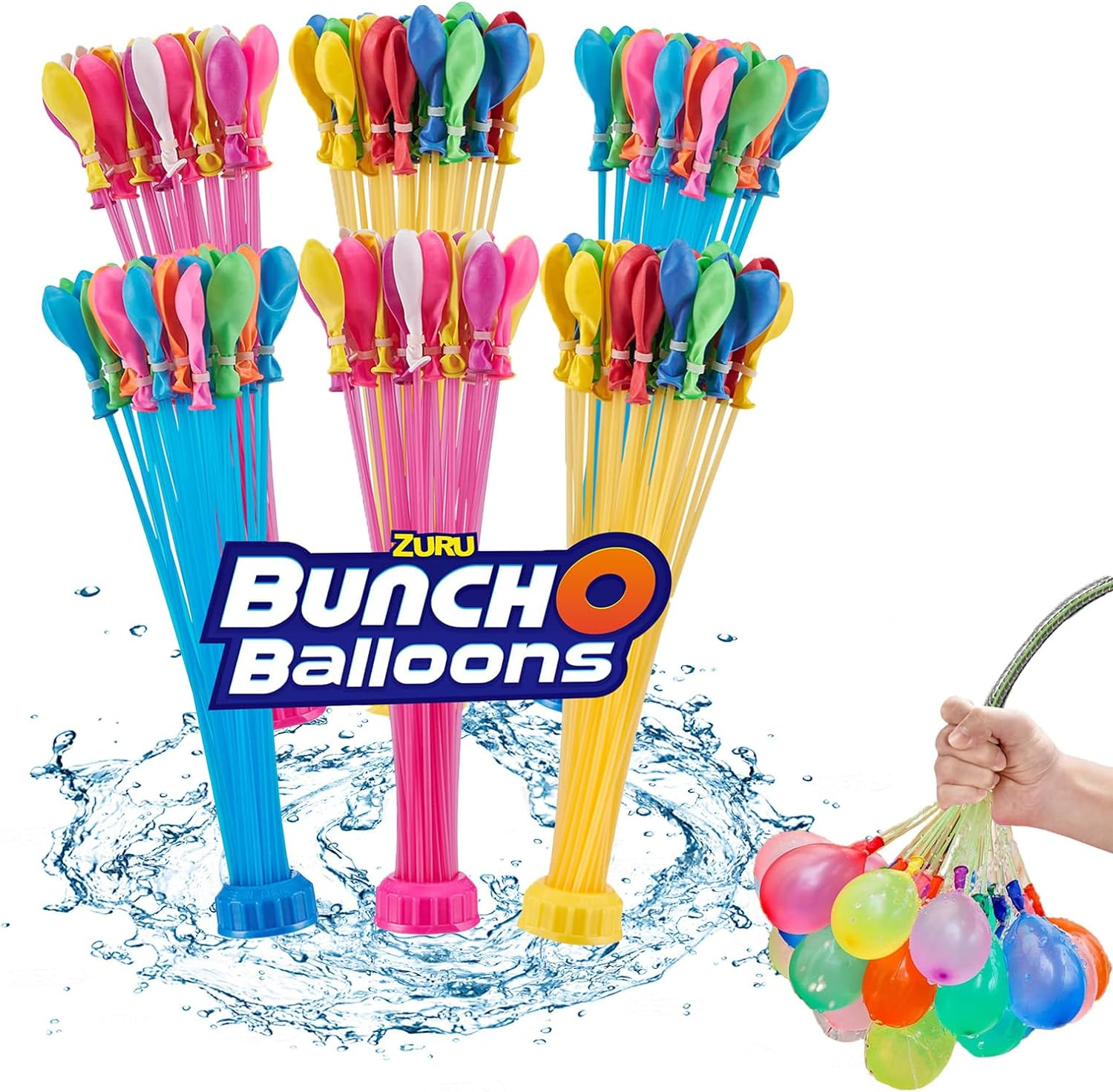 222 Multi-Colored Water Balloons,Rapid-Filling Self-Sealing Water Balloons for Kids Summer Fun Outdoor Play Toys, Water Games for Boys Girls Backyard Swimming Pool Party（6 Bunches,222 Balloons） image number 2