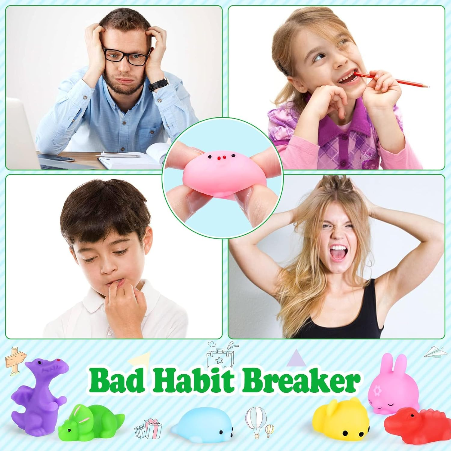 100 Pcs Mini Animal Squishies Toys Stress Relief Toys, Stress Reliever Anxiety Toys for Kids Adults for Halloween Christmas Easter Party Favors, Classroom Prizes, Birthday Gifts, Party Bag Fillers