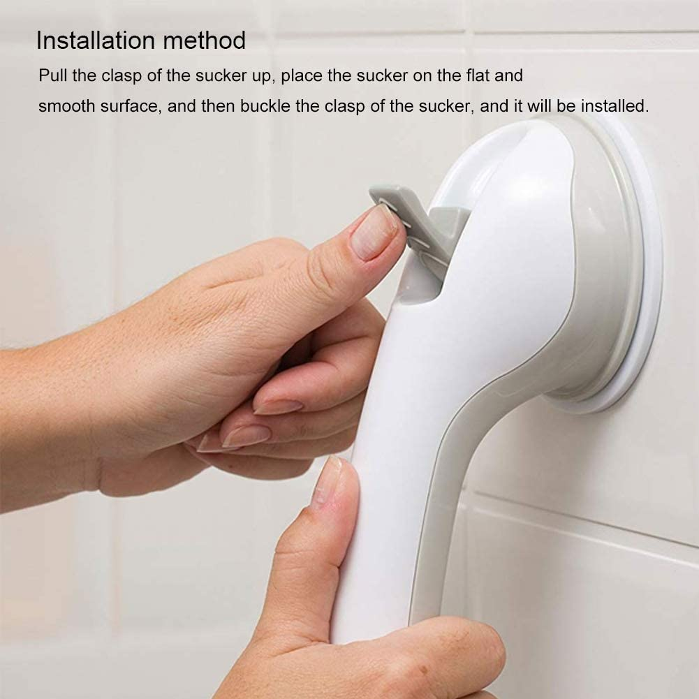 Reddreamer Suction Grab Bar, Portable Shower Suction Handle Bar Support Safety Grip Grab Bathtub Handle with Strong Hold Suction Cup Fitting and Rapid Release for Bathroom, Children and Elderly image number 4