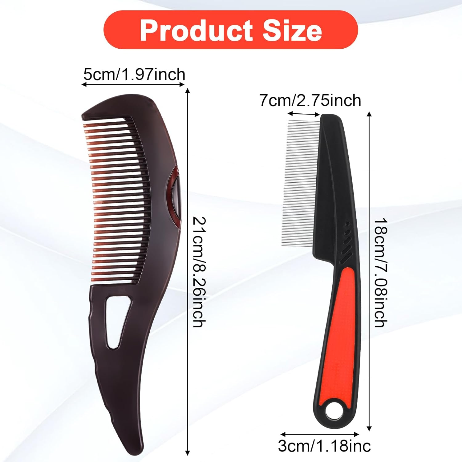 Telooco 2Pcs Dandruff Comb Set - Stainless Steel & ABS Plastic - Scalp Sweep Detoxing Comb & Fine Tooth Hairbrush - Dandruff Removal for Women & Men image number 2