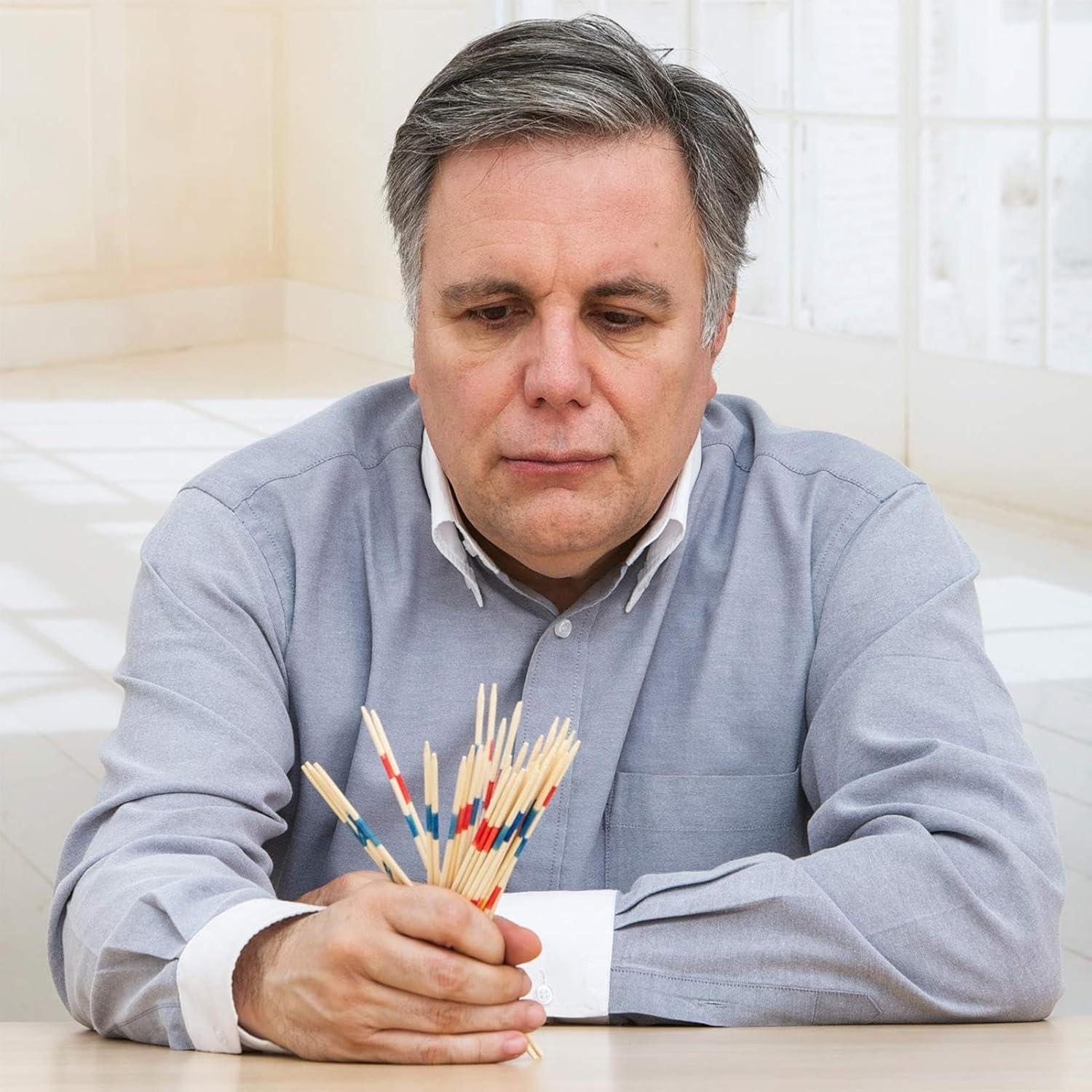 Traditional Wooden Sticks, Traditional Mikado Game, Pick-Up Sticks in a Box with Instructions, Classic Wooden Game of Yesterday in Wooden Boxes with Lids, Jumbo Pick-Up Sticks, Classic Wooden Spi image number 2