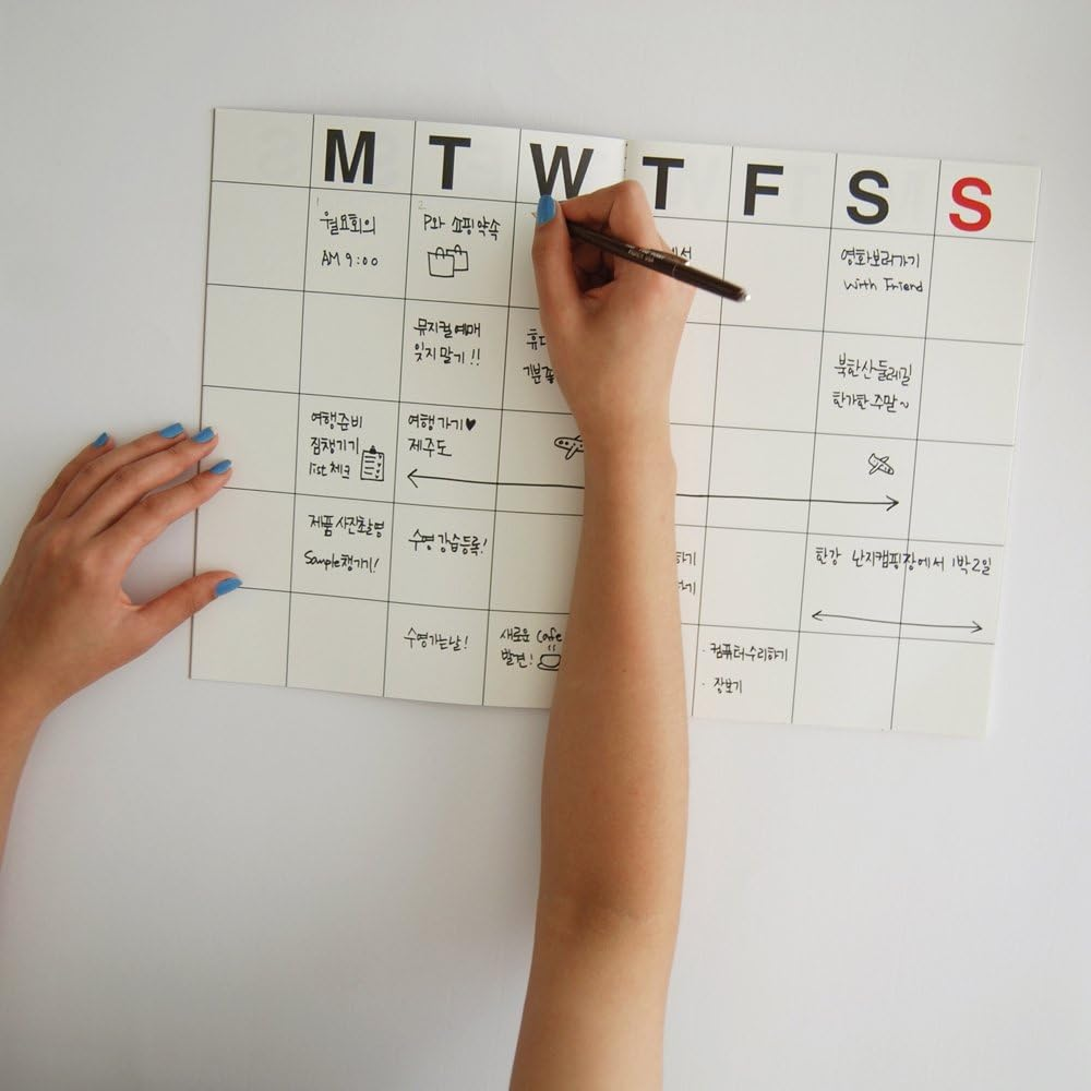 JSTORY Large Monthly Planner Lays Flat Undated Year round Flexible Cover Goal/Time Organizer Thick Paper Eco Friendly Customizable Stitch Bound A4 16 Months 18 Sheets Kraft 8.46 X 11.61 Inches image number 3