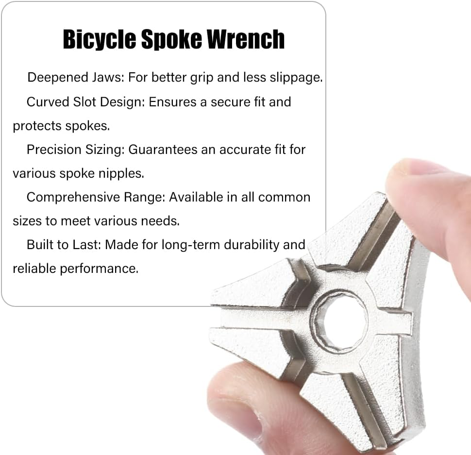 Bicycle Spoke Wrench Tool for Most Bicycle Wheels &ndash; Tire and Rim Tension Adjustment and Repair &ndash; 1 Piece image number 6