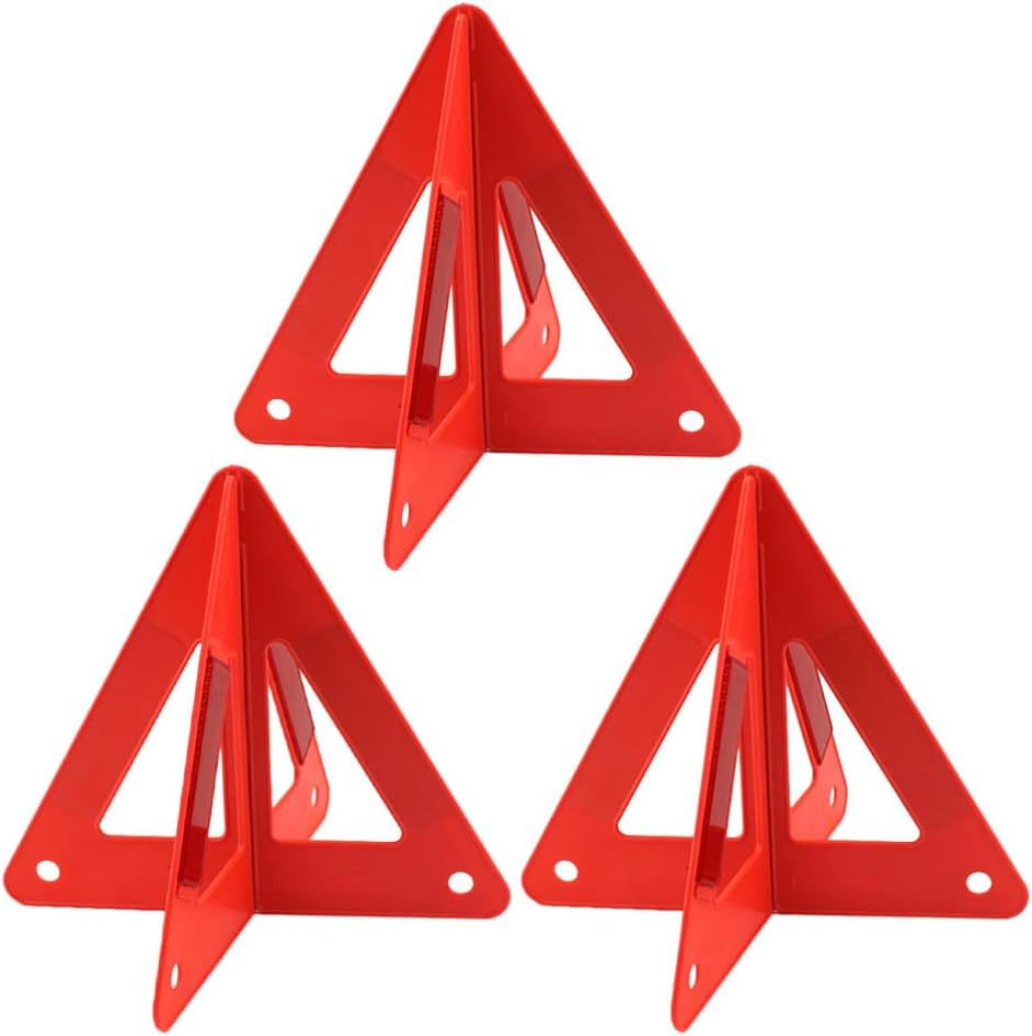 3Pcs Triangle Warning Signs Reflective Roadside Auto Warning Triangle for Car Emergency Safety Use image number 6