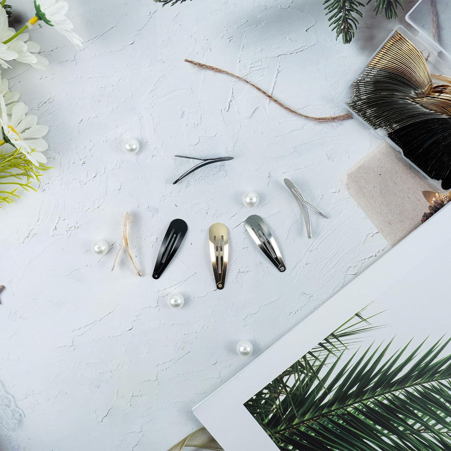 120 Pcs Snap Hair Clips with Storage Plastic Box, Metal Snap Hair Clips for Women Girls Kids, 2 Inch Barrettes Accessories (120Pcs) image number 3