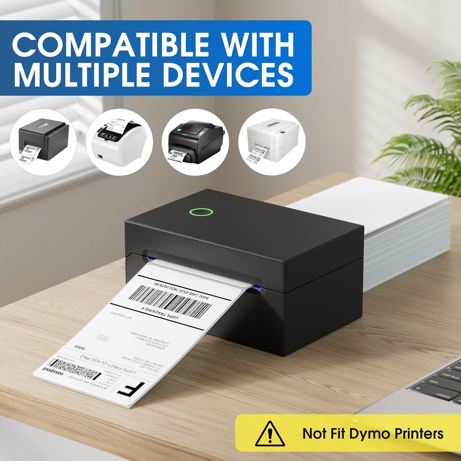 Maxgear 4" X 6" Direct Thermal Labels, 500 Labels, Fanfold Shipping Package Labels, Perforated White Mailing Labels, Commercial Grade, Permanent Adhesive, Compatible with Most Thermal Printers image number 1