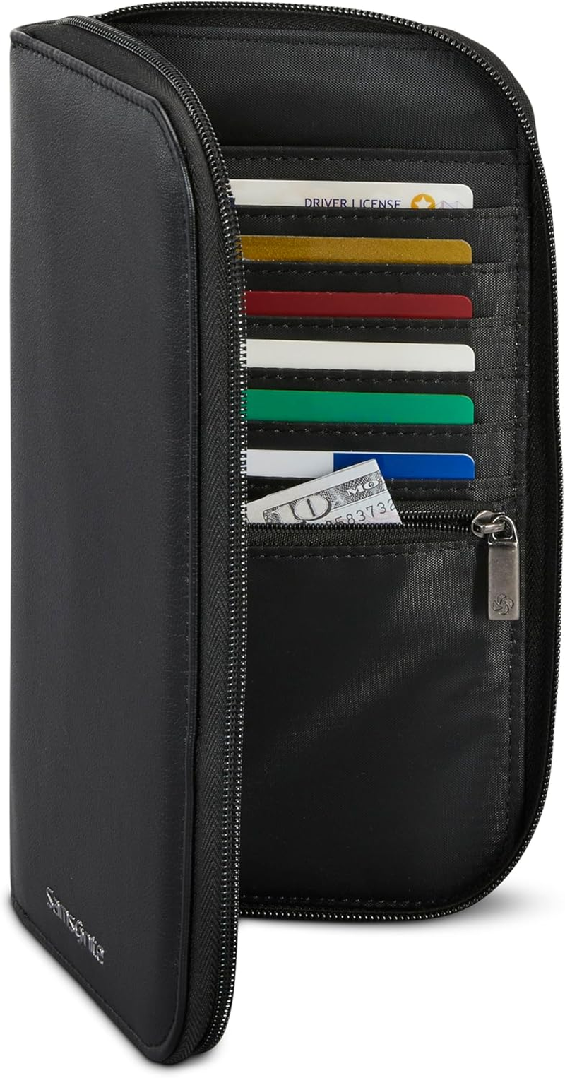 Samsonite Zip Travel Wallet, Black, Travel Wallet image number 1