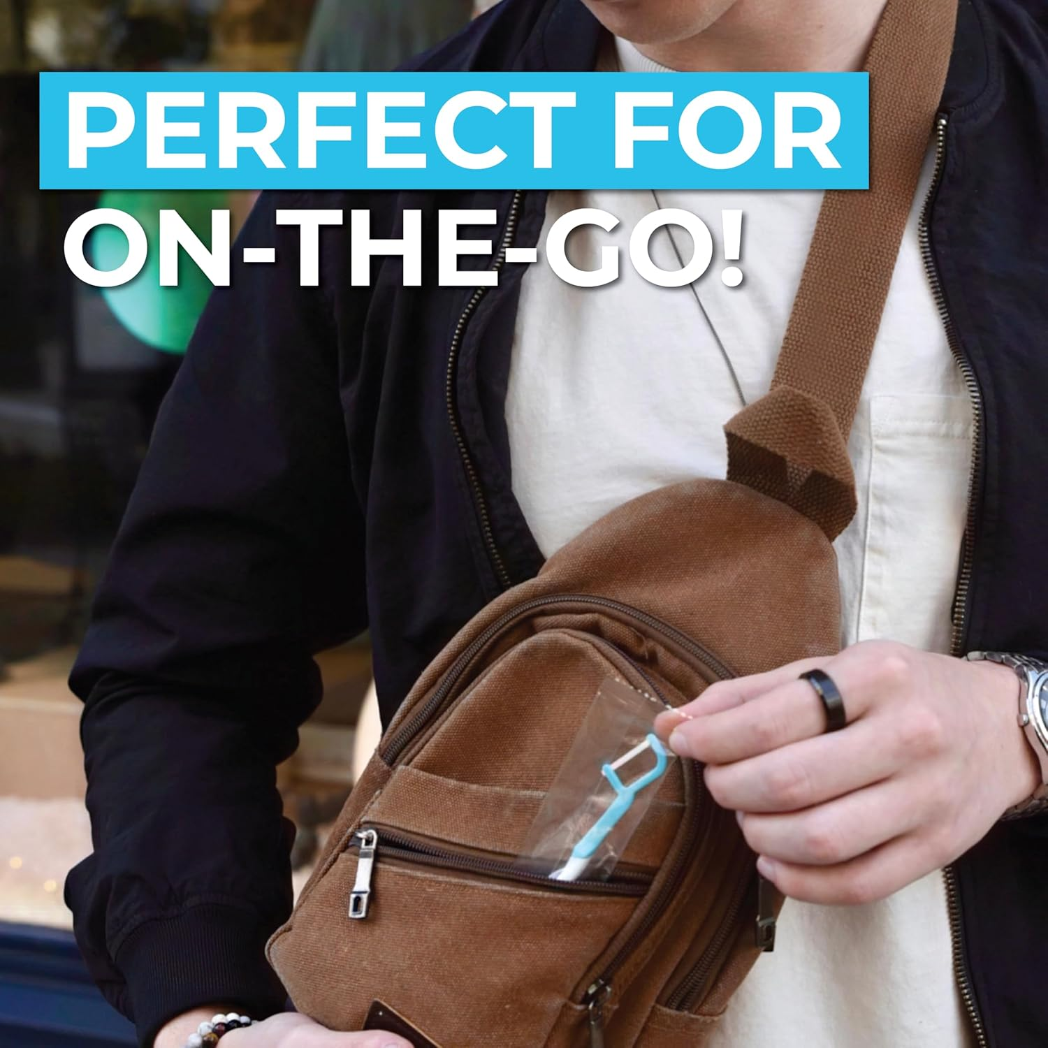 Brushee - the Evolution of Oral Care | 4-In-1 Tool (Paste + Brush + Floss + Pick) | Individually Wrapped | Disposable | Prepasted Travel Toothbrushes | Small Adult Toothbrush - (24-Pack) image number 5