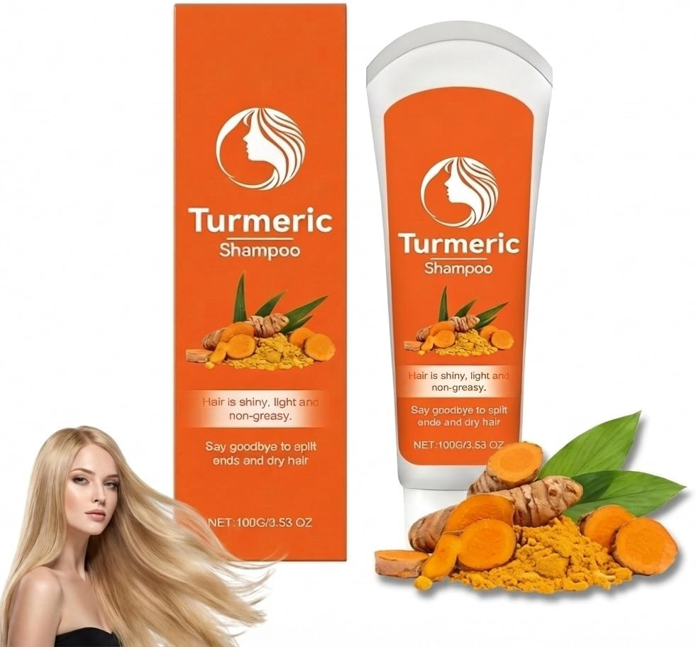 Turmeric Shampoo, Deep Cleansing Scalp Care Oil Control Nourishing Shampoo, Thickening Volumizing Softening and Deeply Hydrating Shampoos, Natural Ginger Moisturizing Hydrates Shampoos (5PCS)