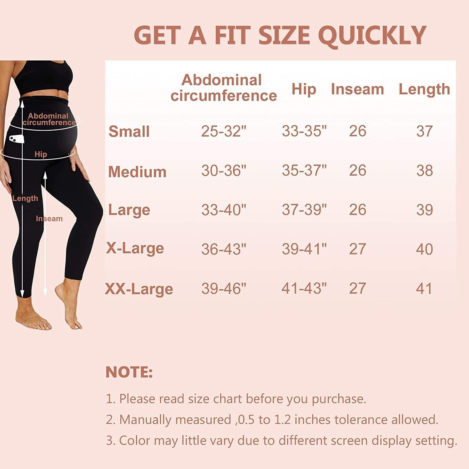 M2M STYLE Women'S Maternity Leggings with Over-The-Belly Support - Soft, Stretchy Pregnancy Pants with Pockets for Comfort & Everyday Wear