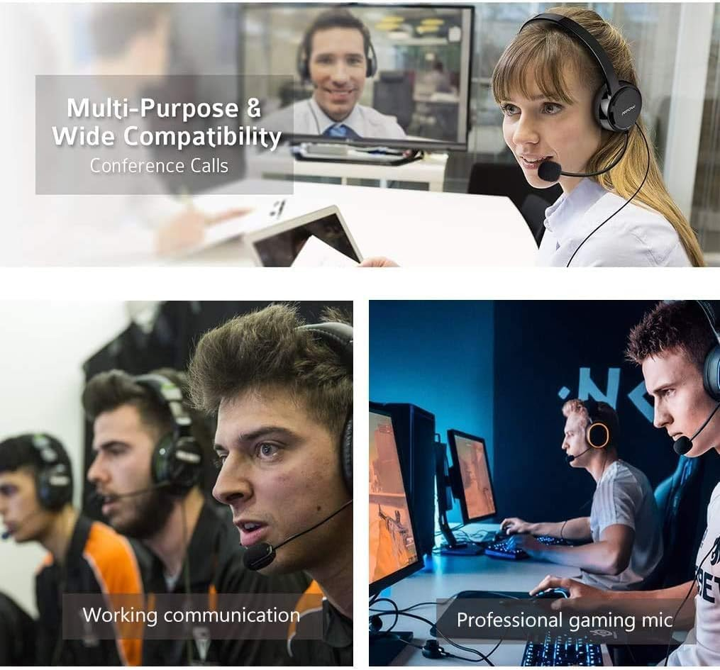 3.5Mm Replacement Microphone, Detachable Microphone Compatible with New Hyper X Cloud II Kingston Hurricane 2 Gaming Headset, Noise Cancelling Replacement Mic, Black Bendable Microphone Arm image number 3