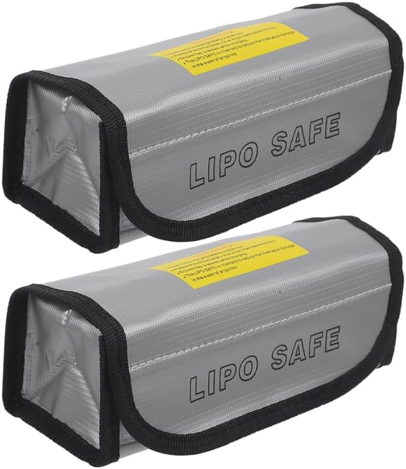 OSALADI Fireproof Lipo Battery Safety Bag 2Pcs High Temperature Resistant Explosion-Proof Pouch for Model Aircraft Lithium Battery Storage image number 5