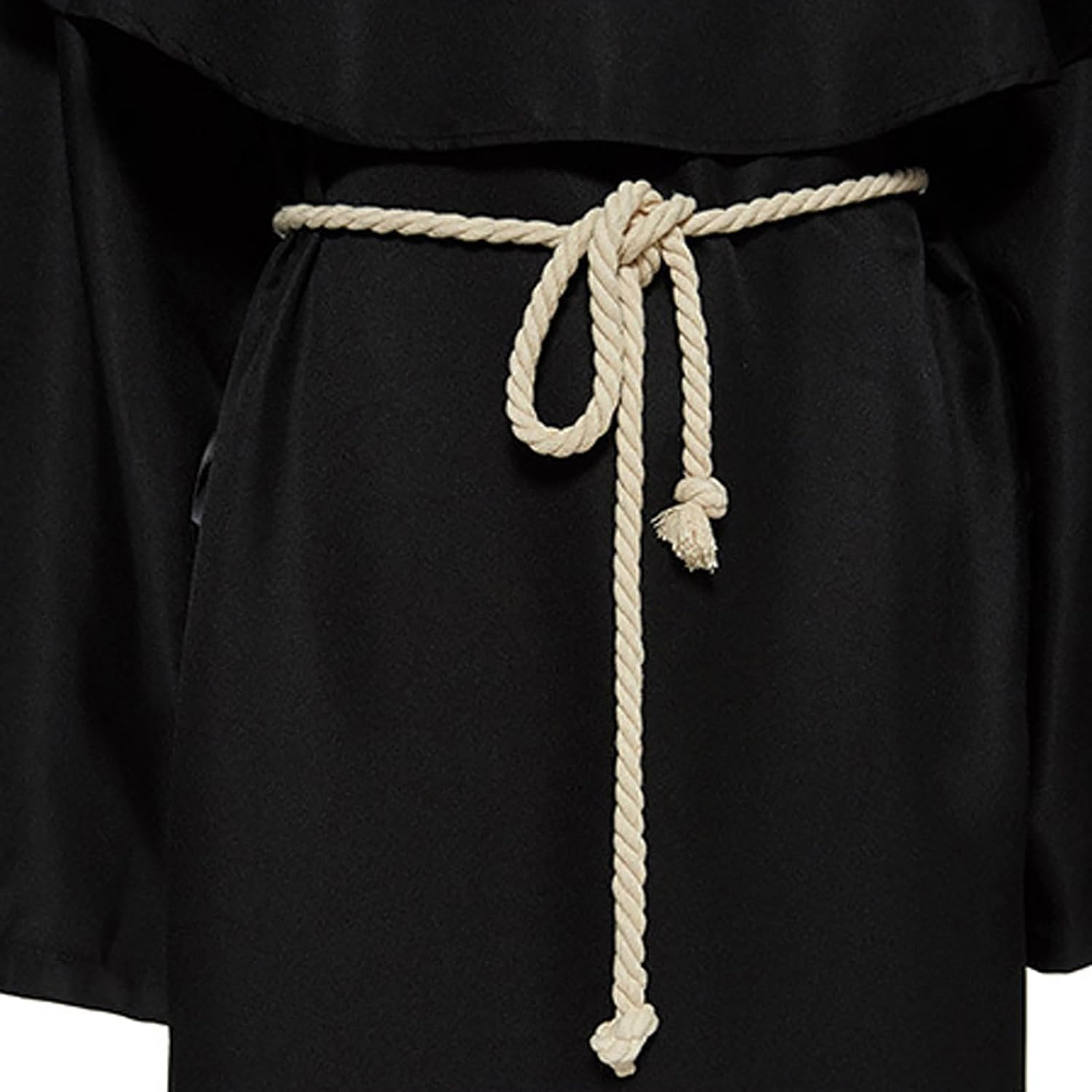 Medieval Costume Halloween Costumes Men Witch Hooded Robe Cloak Vampire Cape with Hood image number 3