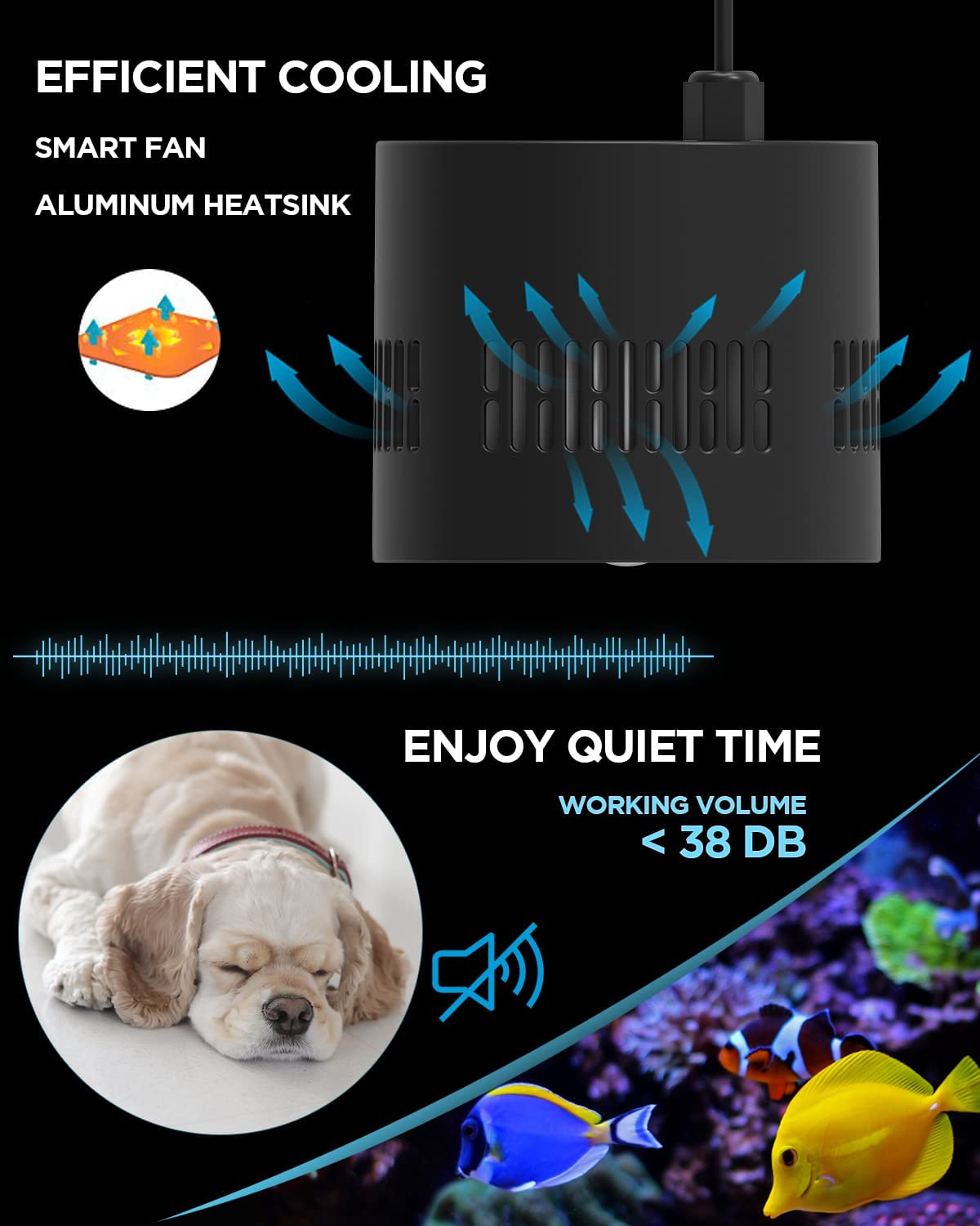 Lominie LED Aquarium Reef Light 80W Full Spectrum Aquarium Light Smart Control for 60Cm Saltwater Aquarium Coral Reef Fish Tank with Gooseneck image number 4