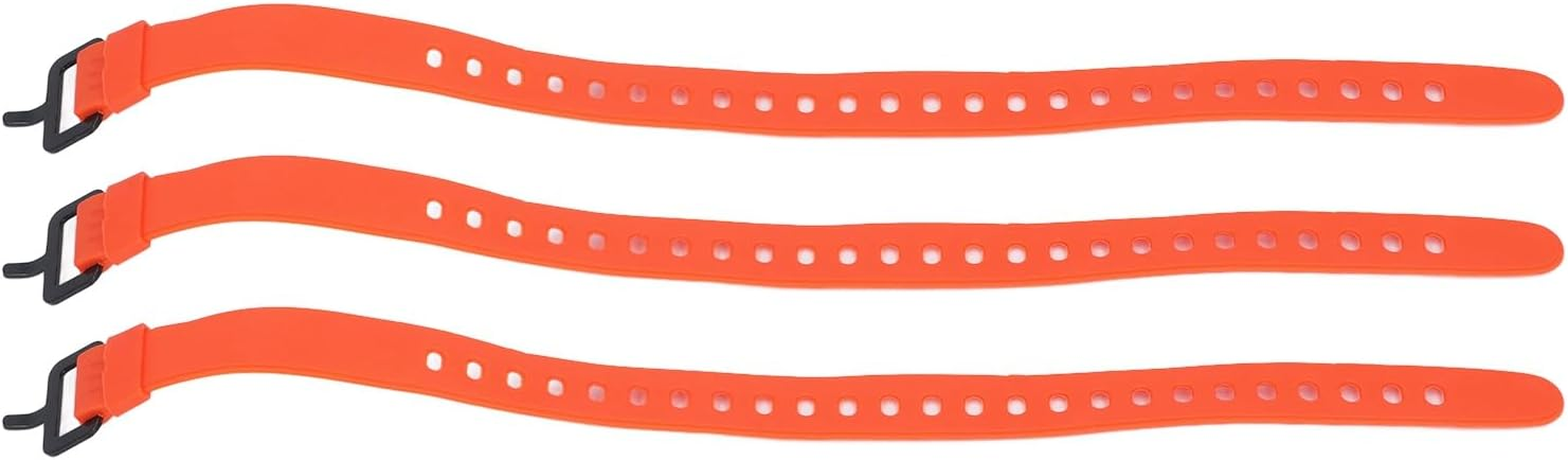 Tension Straps, Lightweight Multi Purpose Securing Sturdy Buckle 3Pcs Rubber Lashing Straps for Camping Gear (Orange)
