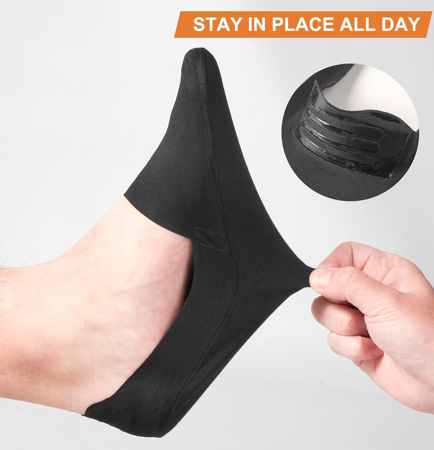 6 Pairs Mens Invisible Trainer Socks, No Show Socks Women Non Slip Nylon Hidden Shoe Socks Lightweight for Summer image number 6