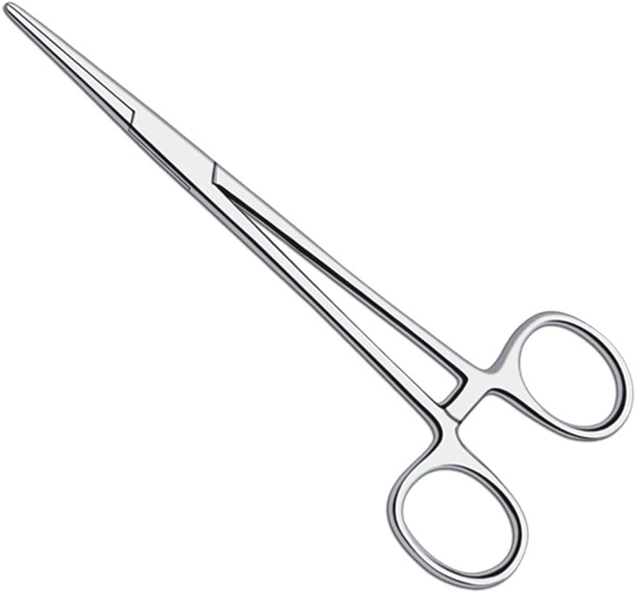 AIMALL 14Cm Pet Grooming Ear Hair Puller, Curved Locking Tweezer Hemostat Forceps, Stainless Steel Tool for Dogs and Cats