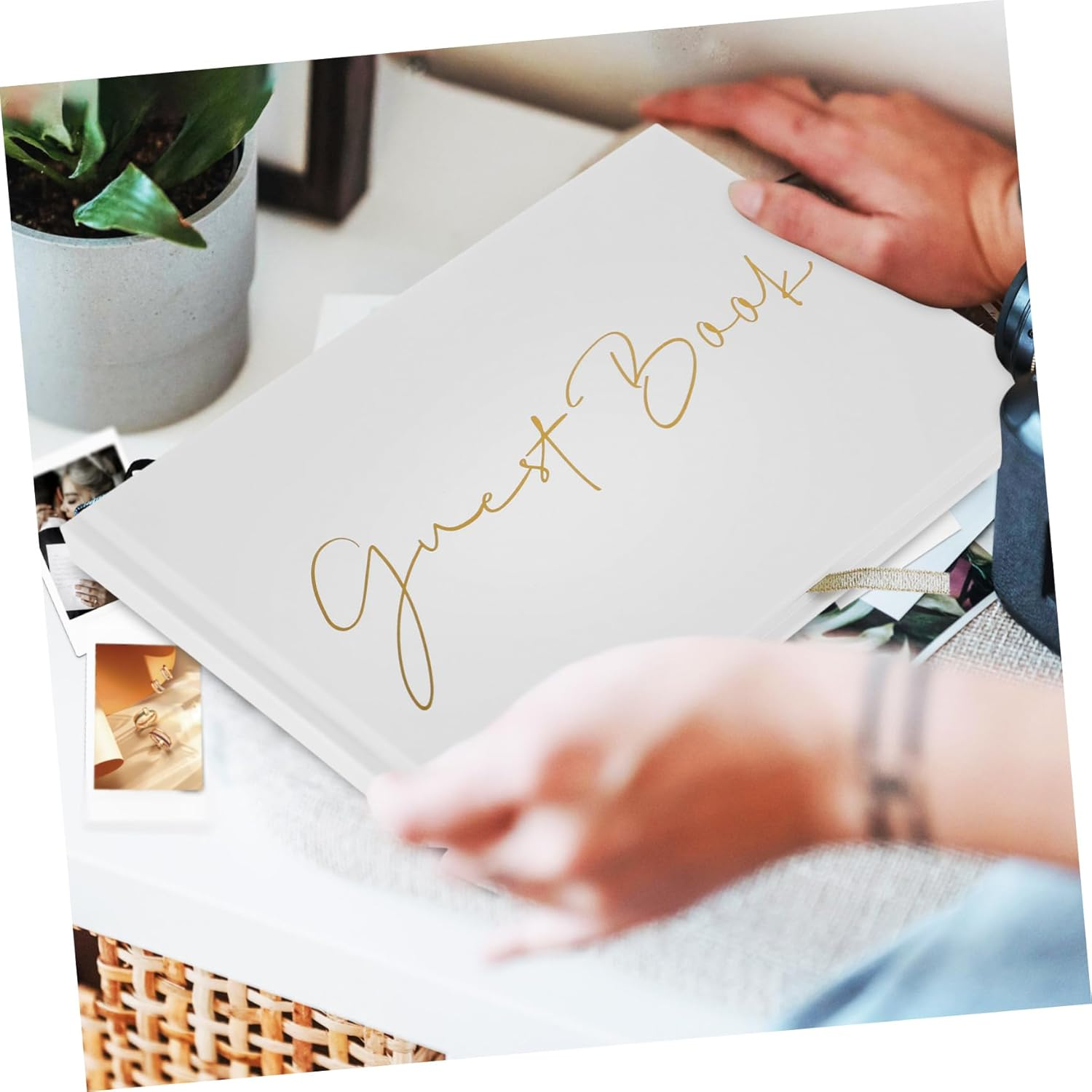 Happyyami Elegant Guest Book Album Memorable Wedding Funeral Keepsake Unique Design for Celebrations Sturdy Construction Simple to Use Captures Cherished Memories image number 1