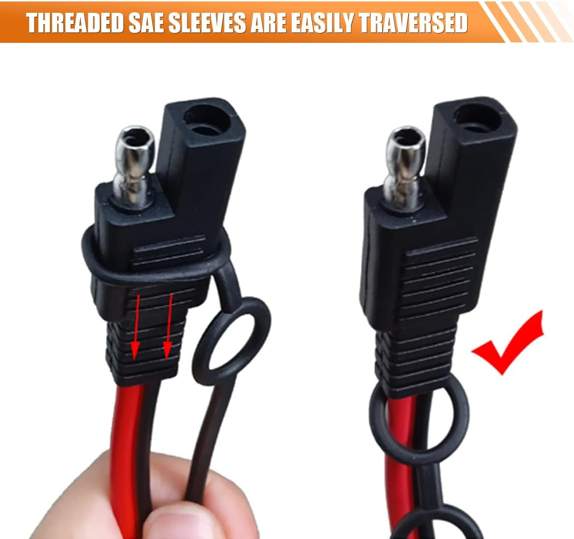 DUSCOKE 2 Pin Plug Replacement Weather Cap, SAE Waterproof Dust-Proof Cover Cap, DC Power Solar Automotive SAE Connector Protection Lid Top Covers (8PCS) image number 2