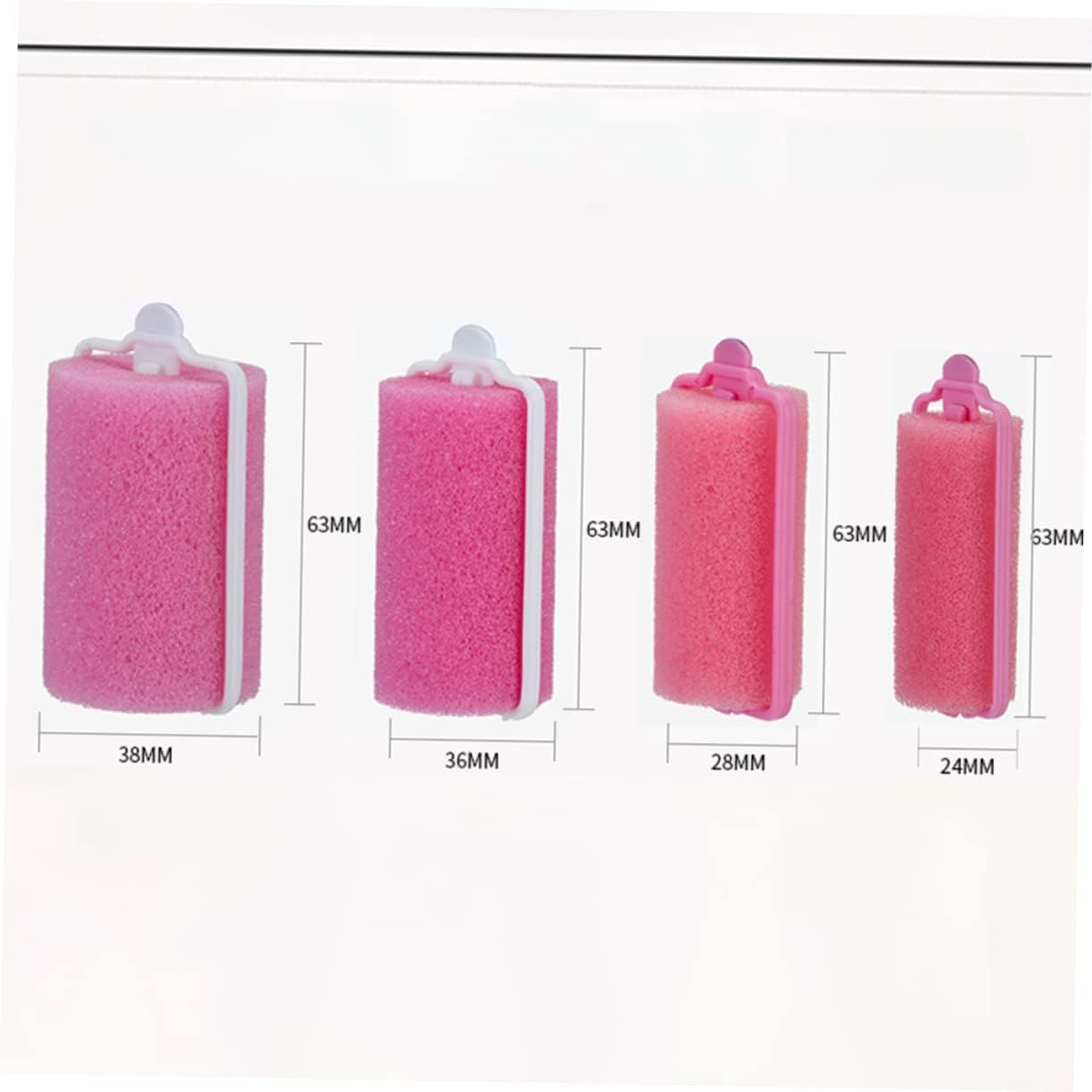24Pcs Sponge Roller Foam Rollers Hair Curlers Hair Flexible Curlers Sponge S for Foam S for Dressing Tools - Pinkx3Pcs image number 4