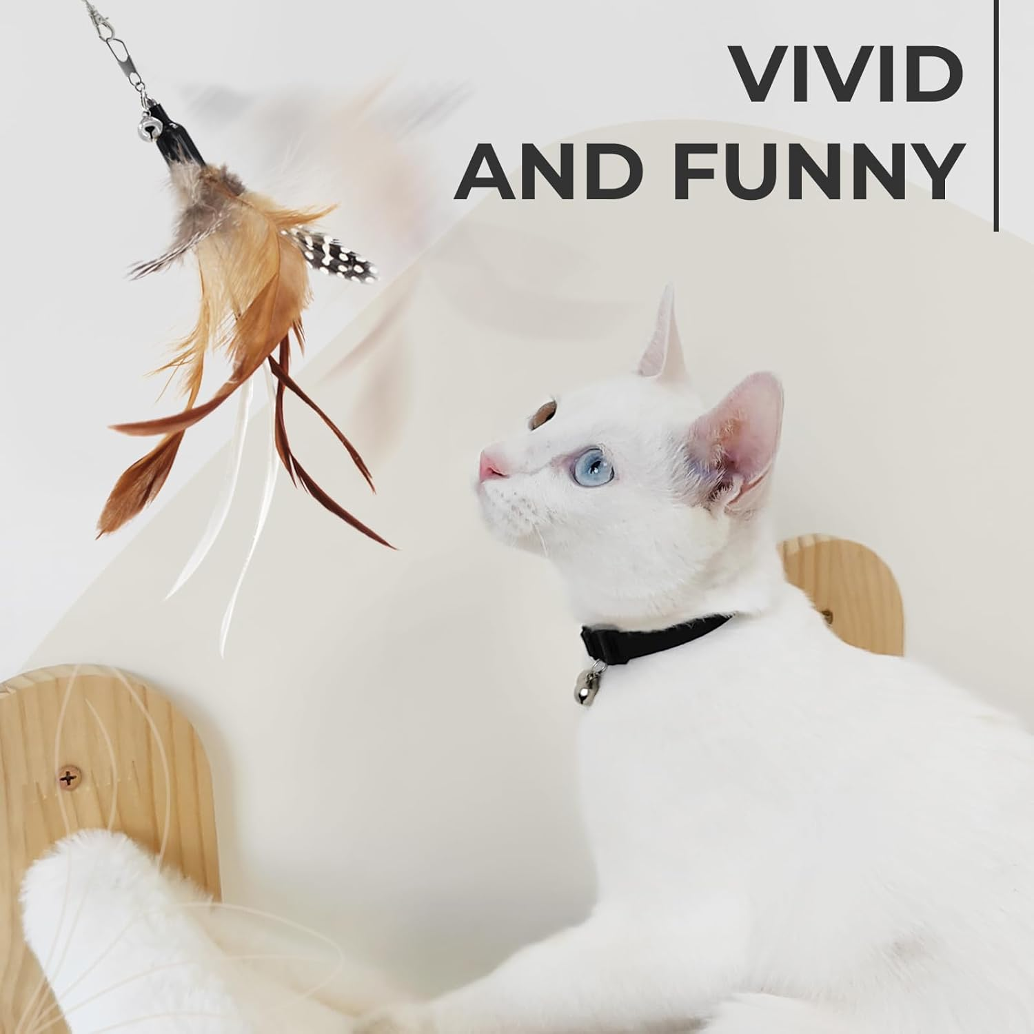 SONGWAY Cat Toy Wand Replacement - 4 Pieces Cat Toys, Cat Feather Toy Refills, Cat Teaser Wand Attachments, Interactive Cat Toys for Indoor Cats 4 Feather Refills - Pink image number 3