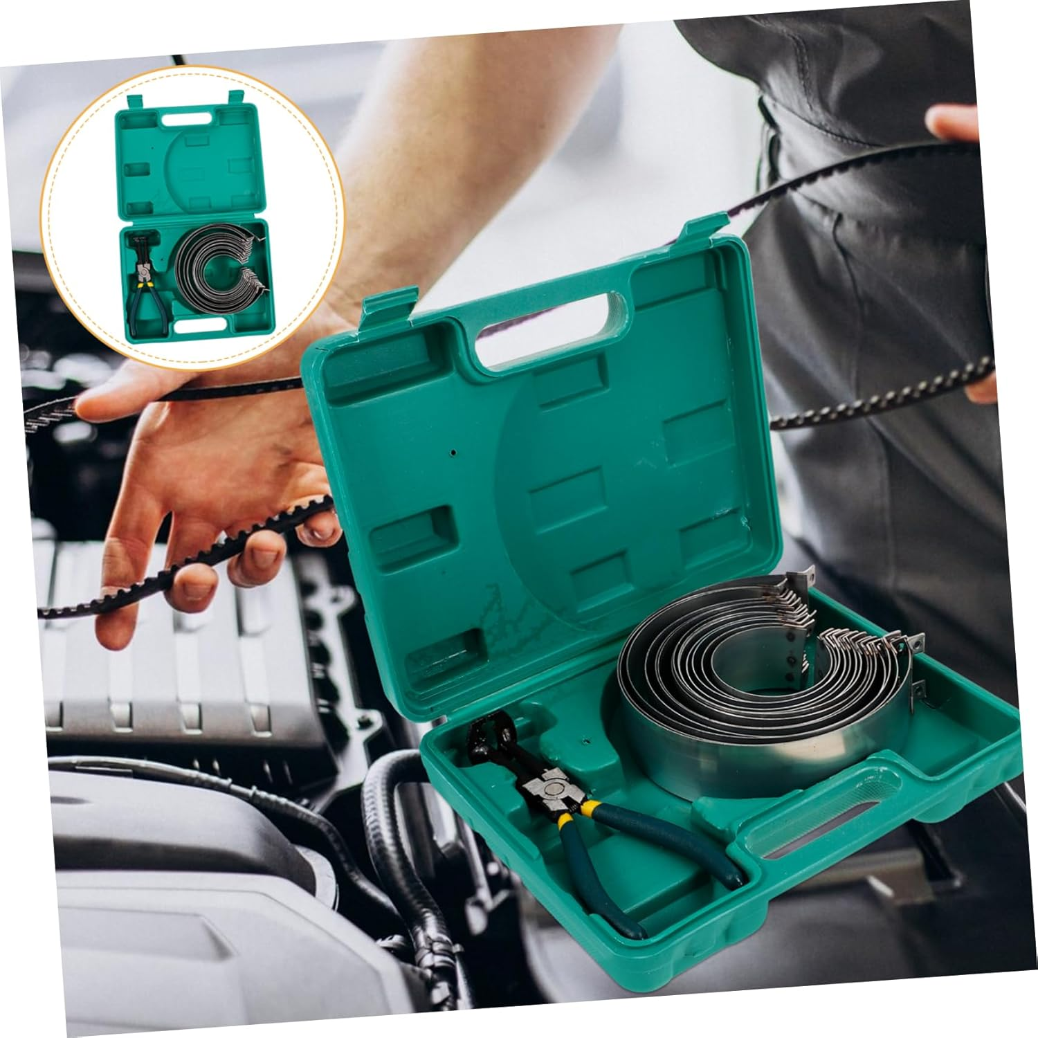 BUGUUYO Engine Piston Ring Pliers Compression Kit Car Truck Automotive Piston Ring Installation Tools image number 2