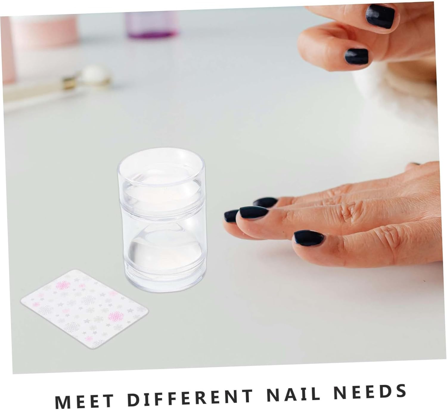 COMPUKAS Nail Stamper Set with Dual Head Design Transparent Silicone Manicure Template Plate for Creative Nail Art Durable Stamping Tools for Elegant Patterns and Versatile Styles