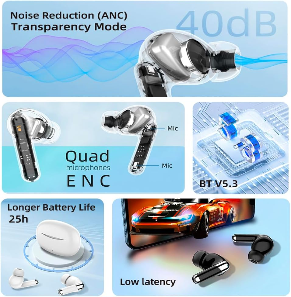 Noise Cancelling Translation Earbuds, Two-Way Bluetooth Translator Device in Real Time with 144 Languages, In-Ear TWS Translator Earbuds with App, Support for Calls, Music image number 3
