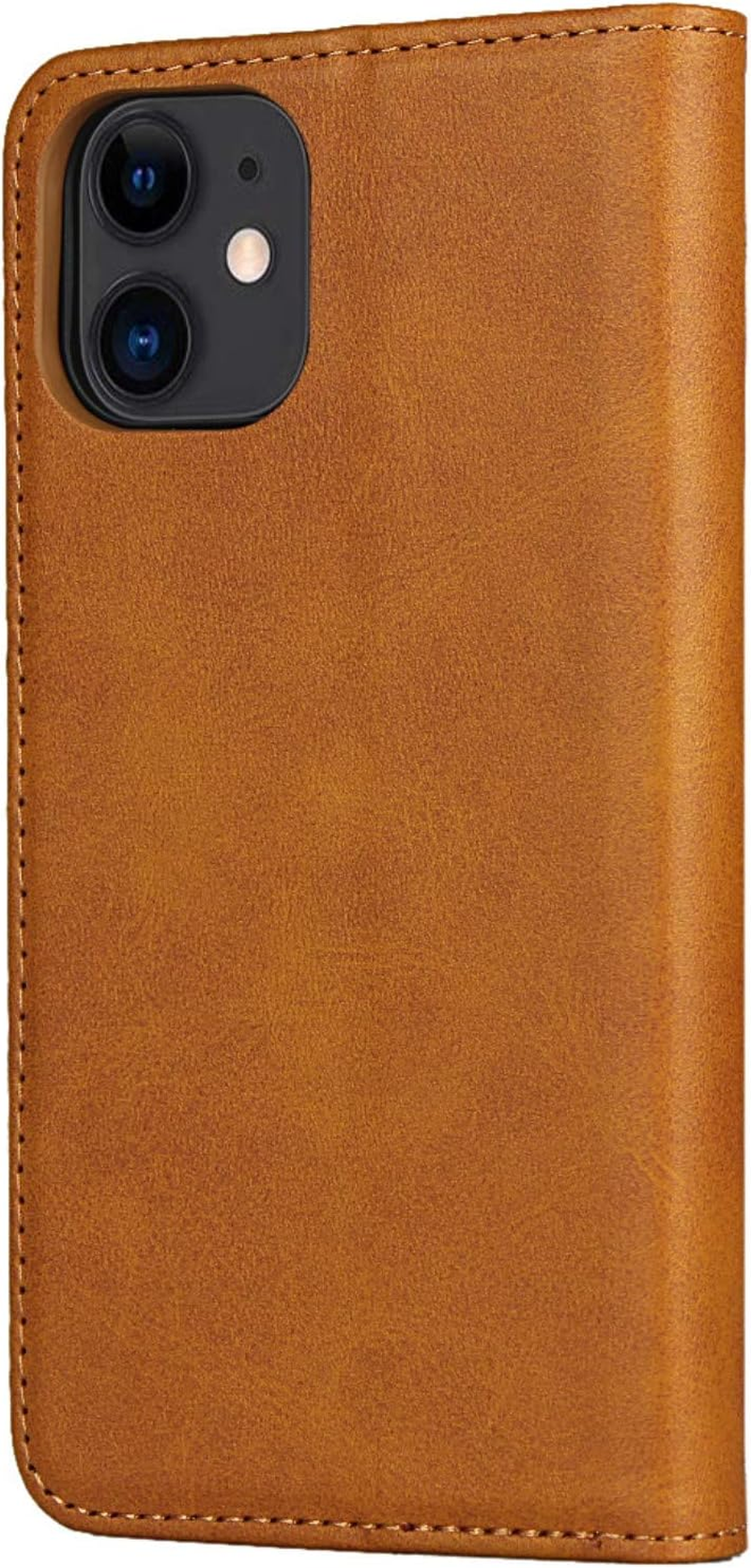 FROLAN for Iphone 12 Mini Wallet Case with Card Holder, Premium PU Leather Credit Slot Flip Folio Book Drop Protection Shockproof Phone Cover for Iphone 12 Mini 5.4 Inch - Light Brown image number 3