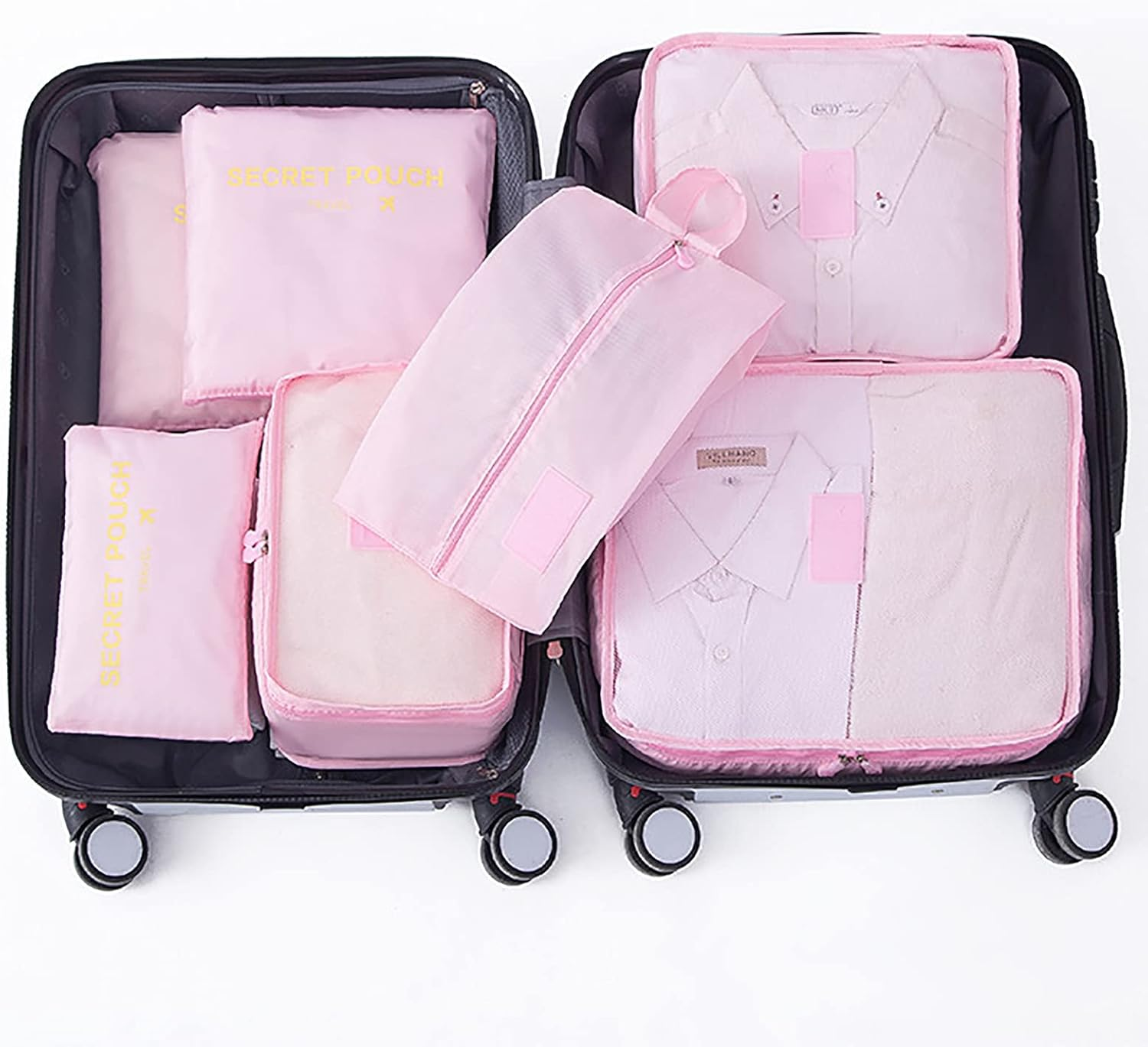 Packing Cubes for Travel 6Piece Luggage Organizer Set Premium Quality Travel Cubes for Packing Suitcase, Carry-On, Bags and Backpack,Pink image number 2