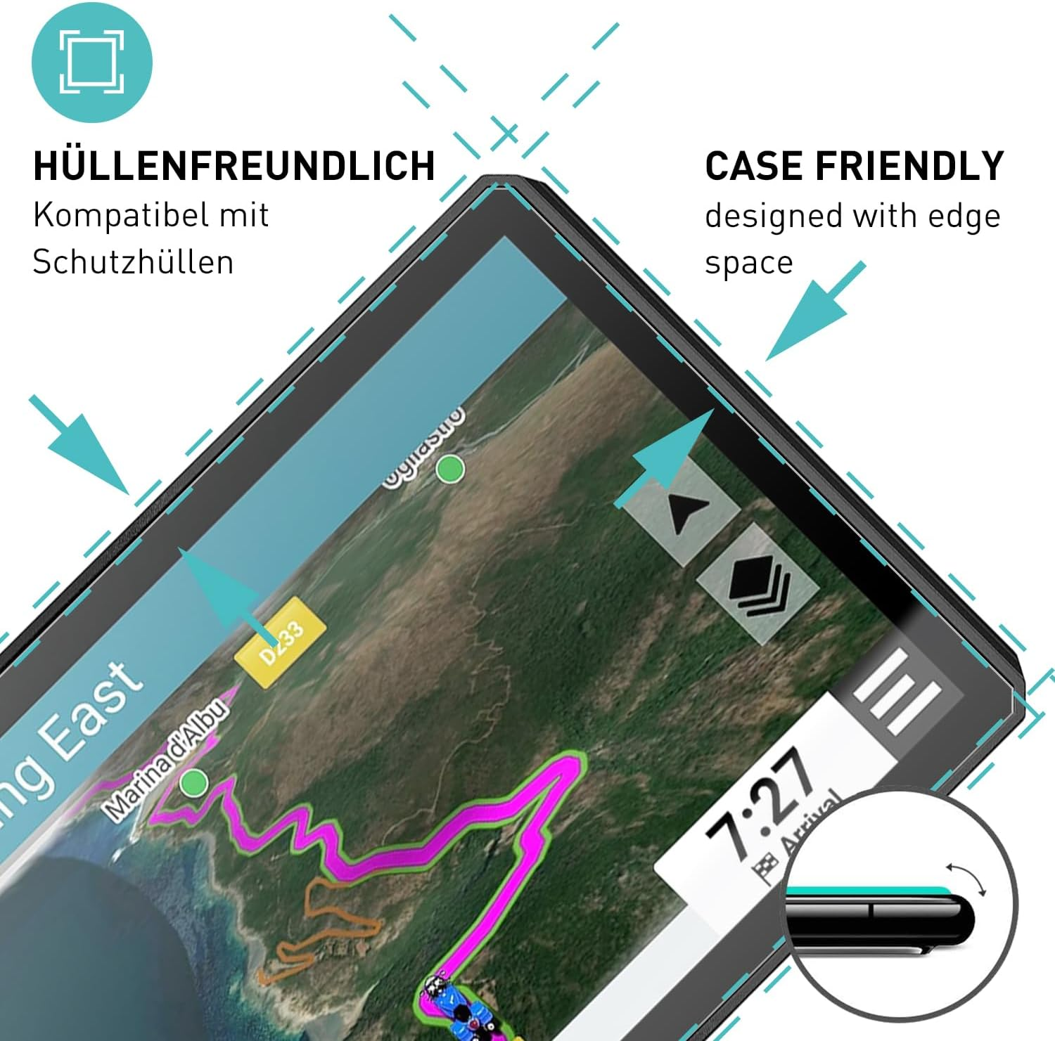 Smartect Protective Glass [Pack of 2, Clear] Compatible with Garmin Zumo XT2, HD Screen Protector, Anti-Scratch, Bubble-Free, 9H Hardness, 0.3 Mm Ultra Clear, Ultra Resistant image number 3