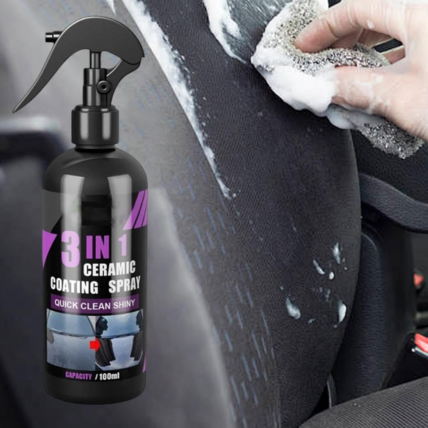 Car Wax Ceramic Coating,100Ml Powerful Nano Wax Ceramic Spray | Paint Care Liquid, Professional Car Body Cleaner, Automotive Top Coats for Cleaning Water Stains image number 4