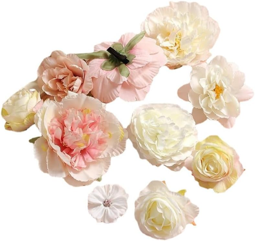 12 Pieces Multicoloured Bohemian Flower Hair Clips Rose Hair Barrettes Artificial Hair Flower Clip Boho Bridal Claw Clip Hair Pin Hair Accessories for Girls and Women