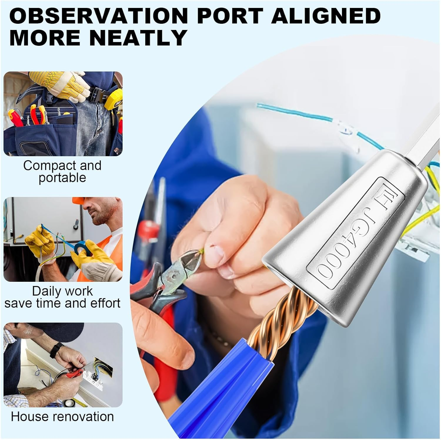 Wire Twister Tool for Drill, XICEN 2PCS Drill Wire Twister, Wire Twister Wire Connector Wire Twisting Tool, Wire Nut Twister for Electrical Power Drill image number 4