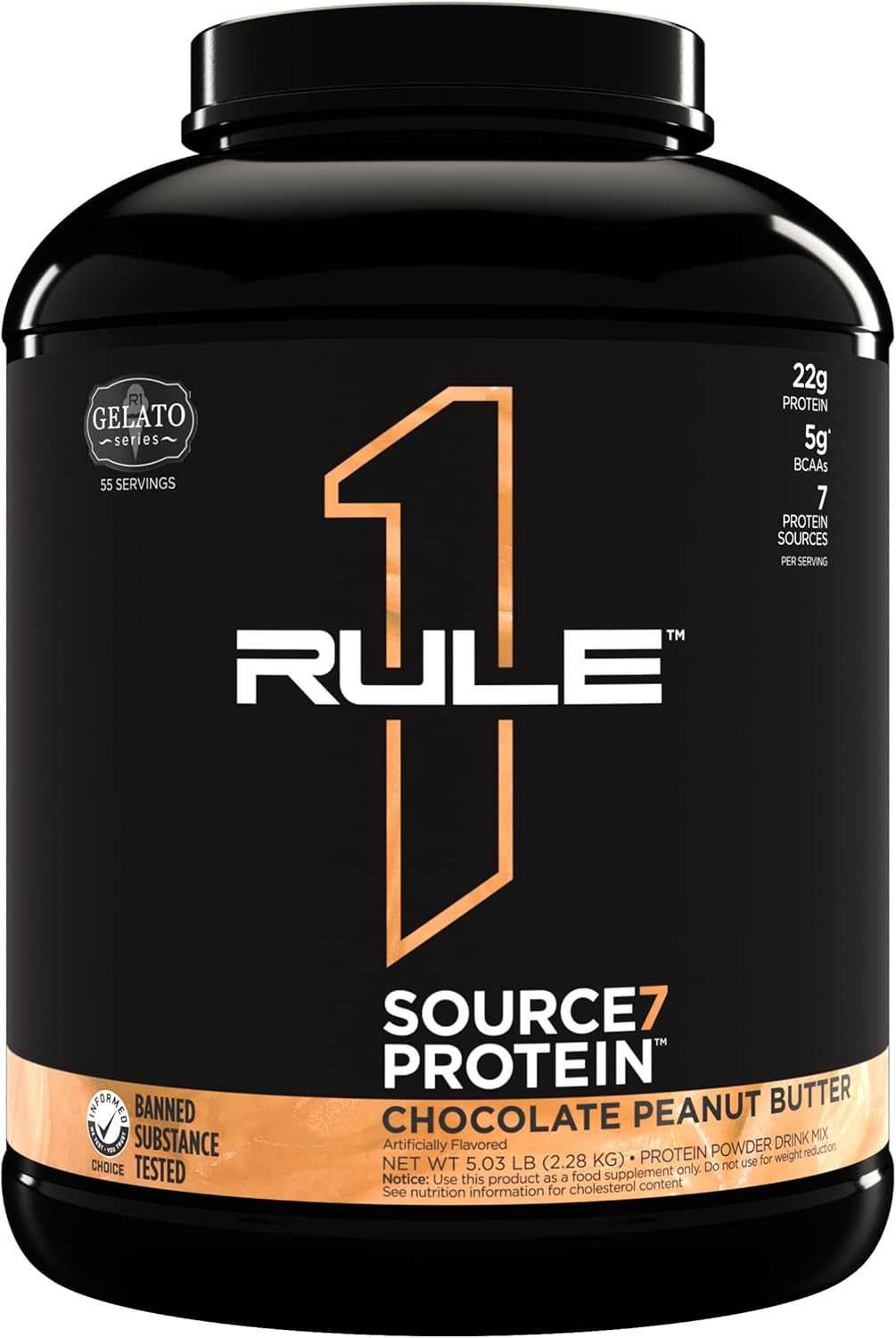 Rule1 R1 Source7 Multi-Source Protein Blend 5.03 Lb, Chocolate Peanut Butter (58 Servings) image number 2