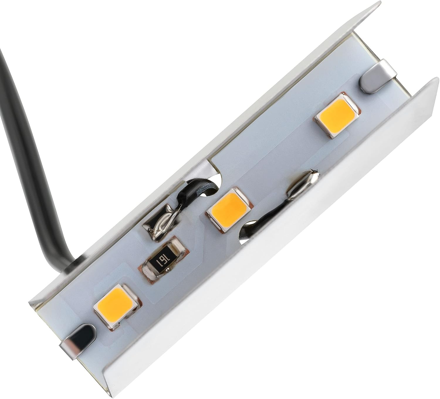 SEBSON Display Cabinet Lighting Set of 6 &ndash; Glass Floor Lighting LED Including 12 V Power Supply with Switch &ndash; LED Clips Warm White &ndash; Glass Edge Lighting for Display Cabinet, Shelf, Table image number 2