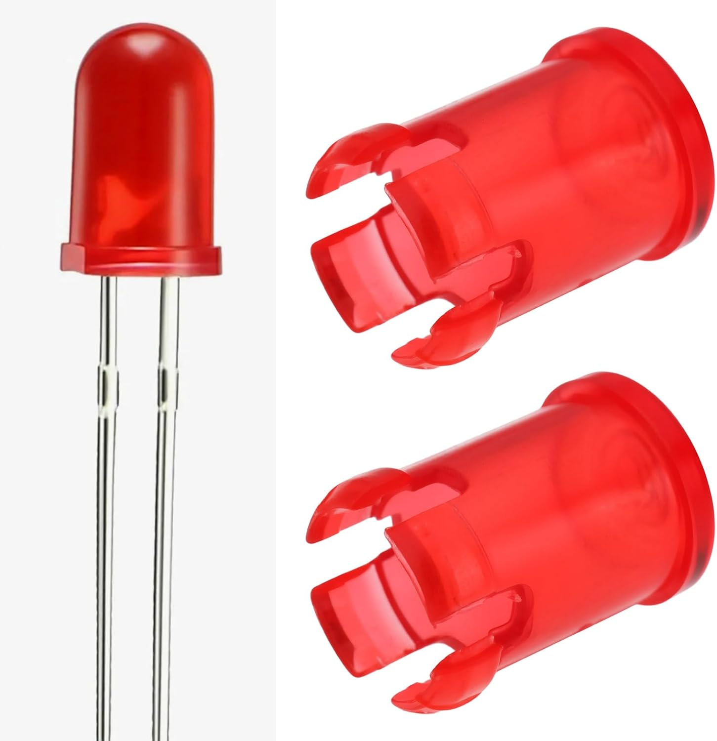 Be in Your Mind 10 Pieces Red 5 Mm LED Lamp Holder Lens Holder Cap for 5 Mm LED Bulbs image number 4