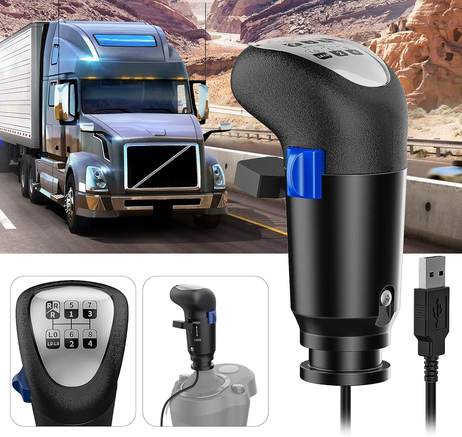 USB Gearshift Knob from a Man Truck ATS ETS for Logitech G29 G27 G25 THRUSTMASTER TH8A QH Gearshift Shifter Knob for ATS ETS2 Games AI PC image number 3