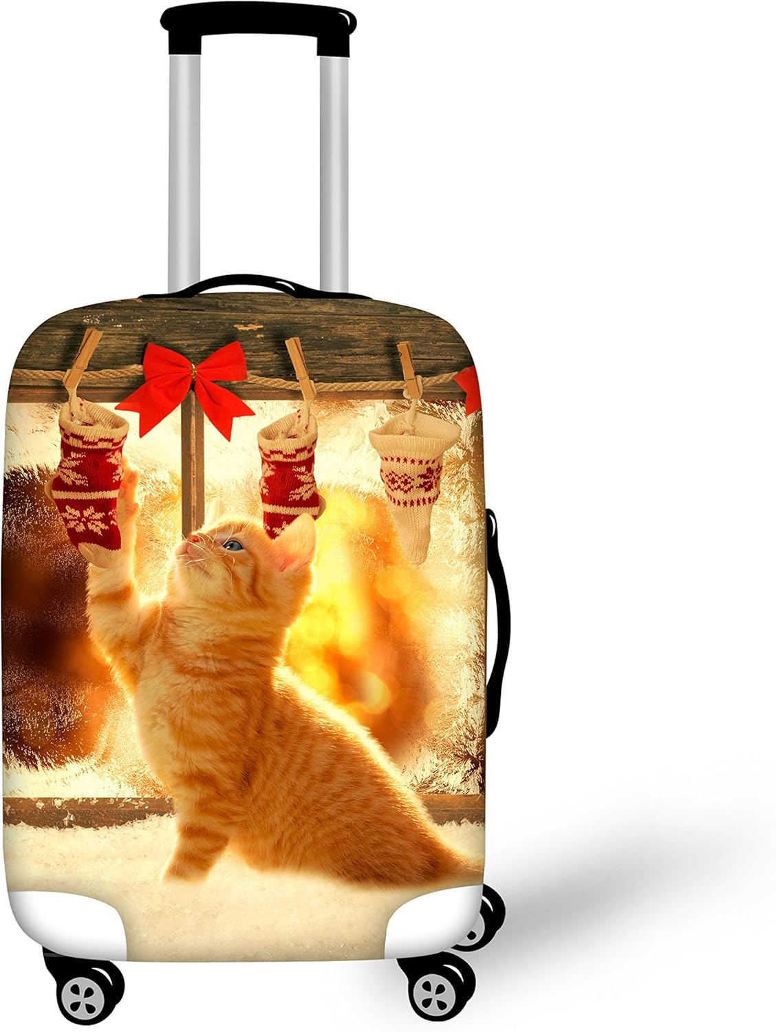FOR U DESIGNS Men'S Sweet House Style Spandex Suitcaseuggage Protective Cover S(18"-22") Cat image number 3
