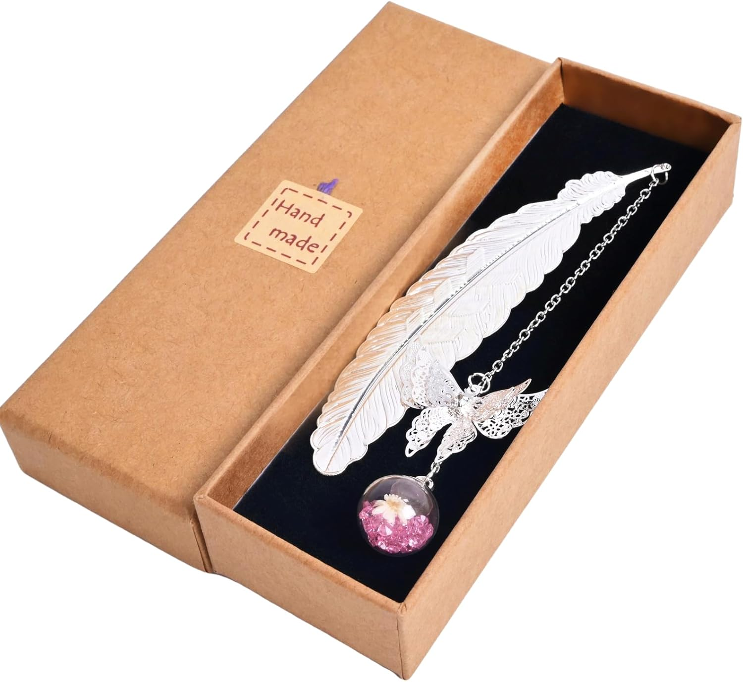 Metal Bookmark, 3D Butterfly Pendant Bookmarks, Vintage Metal Feather Bookmark Birthday Gift for Women Teachers, Unique Book Marks Mothers Day Christmas Gifts for Women Reader Girls Female Book Lover